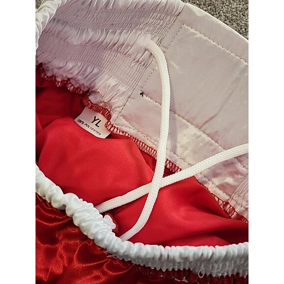Ringside Youth L YL Satin Boxing Shorts  Red White Sport Training Athletic - Picture 6 of 8